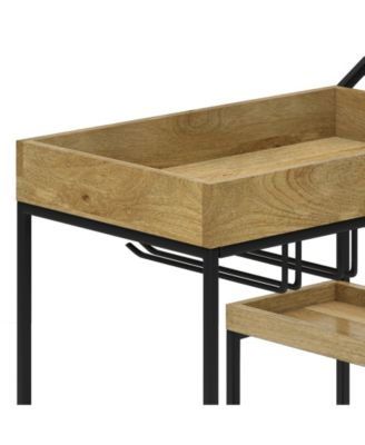 Barnes Solid Mango Wood 29 inch Bar Cart in Natural