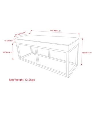 Reynolds Ottoman Bench in Distressed Saddle Brown Pu Leather