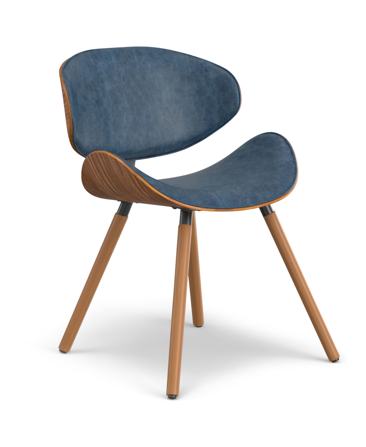 Shop Simpli Home Marana Dining Chair In Distressed Blue Pu Leather