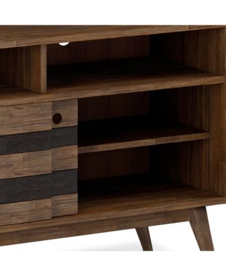 Clarkson Solid Acacia Wood Tv Stand in Rustic Natural Aged Brown For TVs up to 60 inches