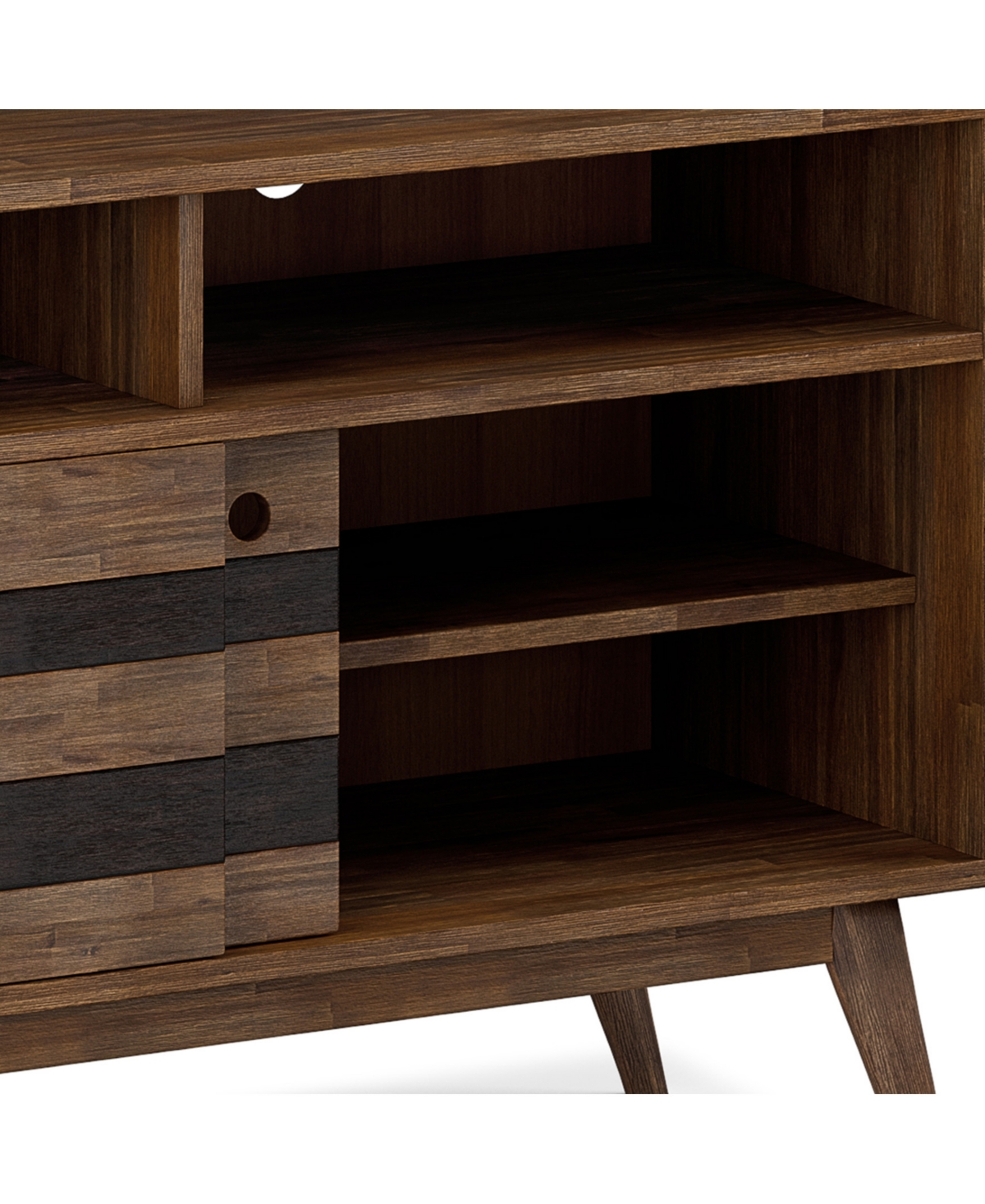 Simpli Home Clarkson Solid Acacia Wood Tv Stand In Rustic Natural Aged Brown For Tvs Up To 60 Inches In Rustic Natural Aged Brown