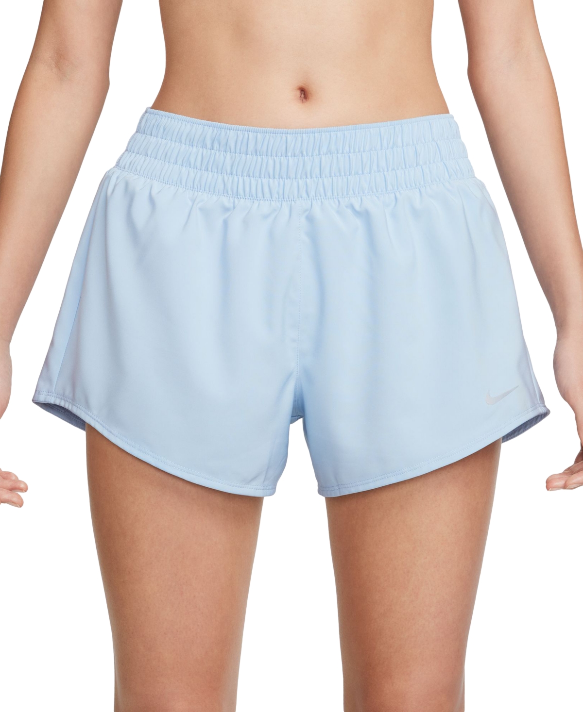 Shop Nike Women's One Dri-fit Mid-rise Brief-lined Shorts In Ltarmb,refs