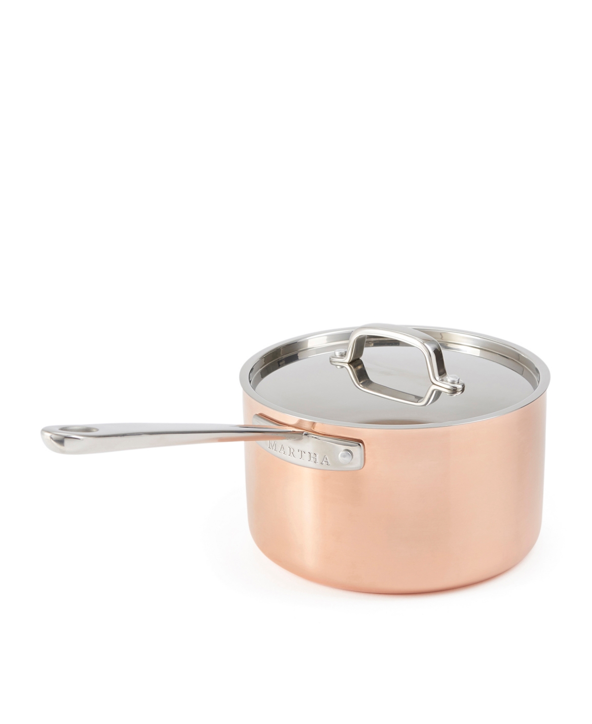 Shop Martha Stewart Collection Martha By Martha Stewart Stainless Steel 4 Qt Saucepan With Lid In Copper