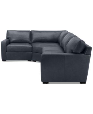 Radley 113" 4-Pc. Leather Wedge Sectional