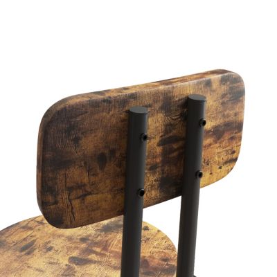 Bar Table, Equipped With 2 Bar Stools, With Backrest and Partition