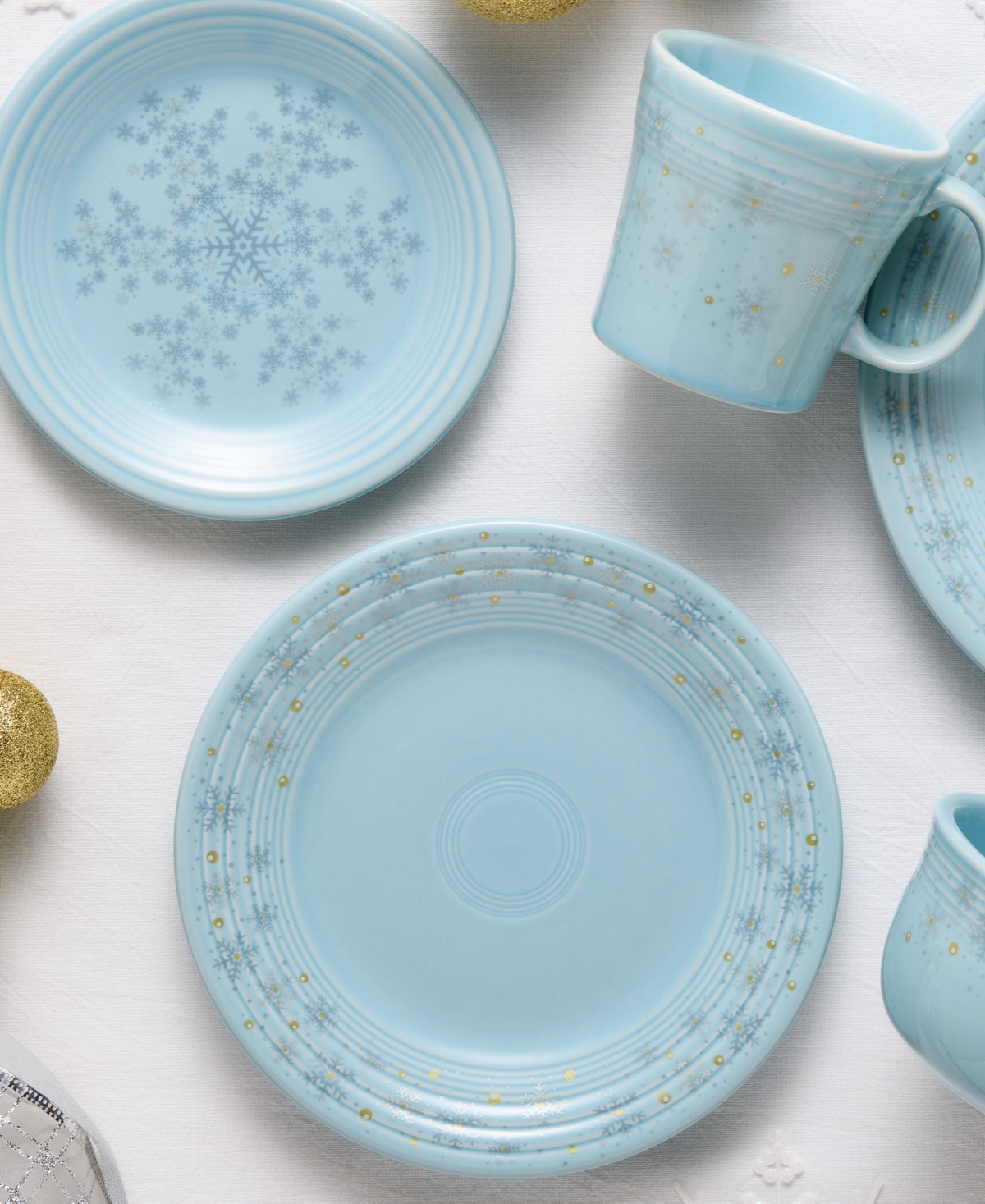 Fiesta Sky Snowflake Classic Luncheon Plate, Exclusively At Macy's In Open Blue