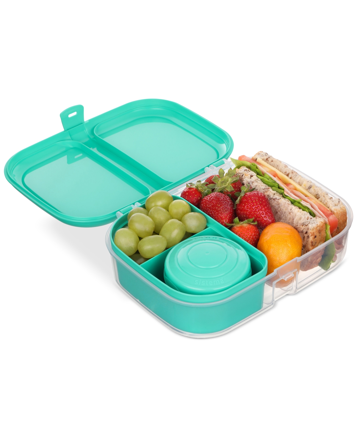 Sistema To Go Split Lunch Box Food Storage Container In Blue