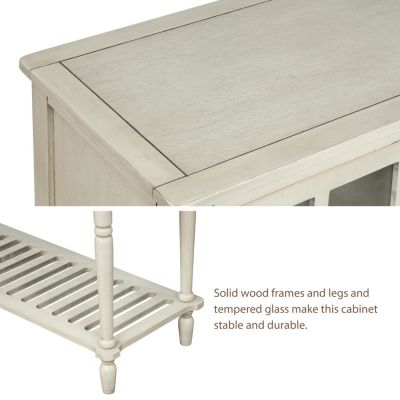 Streamdale Farmhouse Sideboard with Glass and Shelf