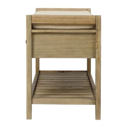Multipurpose Entryway Bench with Cushioned Seat and Drawers