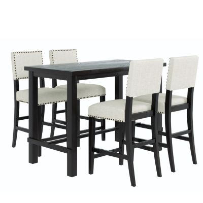 Streamdale 5-Piece Espresso Counter Height Dining Set