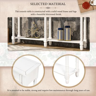 Simplie Fun Console Table Sofa Table Easy Assembly With Two Storage Drawers And Bottom Shelf