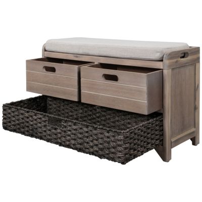 Streamdale Fully Assembled Shoe Bench with Storage and Basket