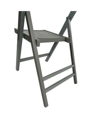 Foldable Slatted Wood Event Chair Set (4)