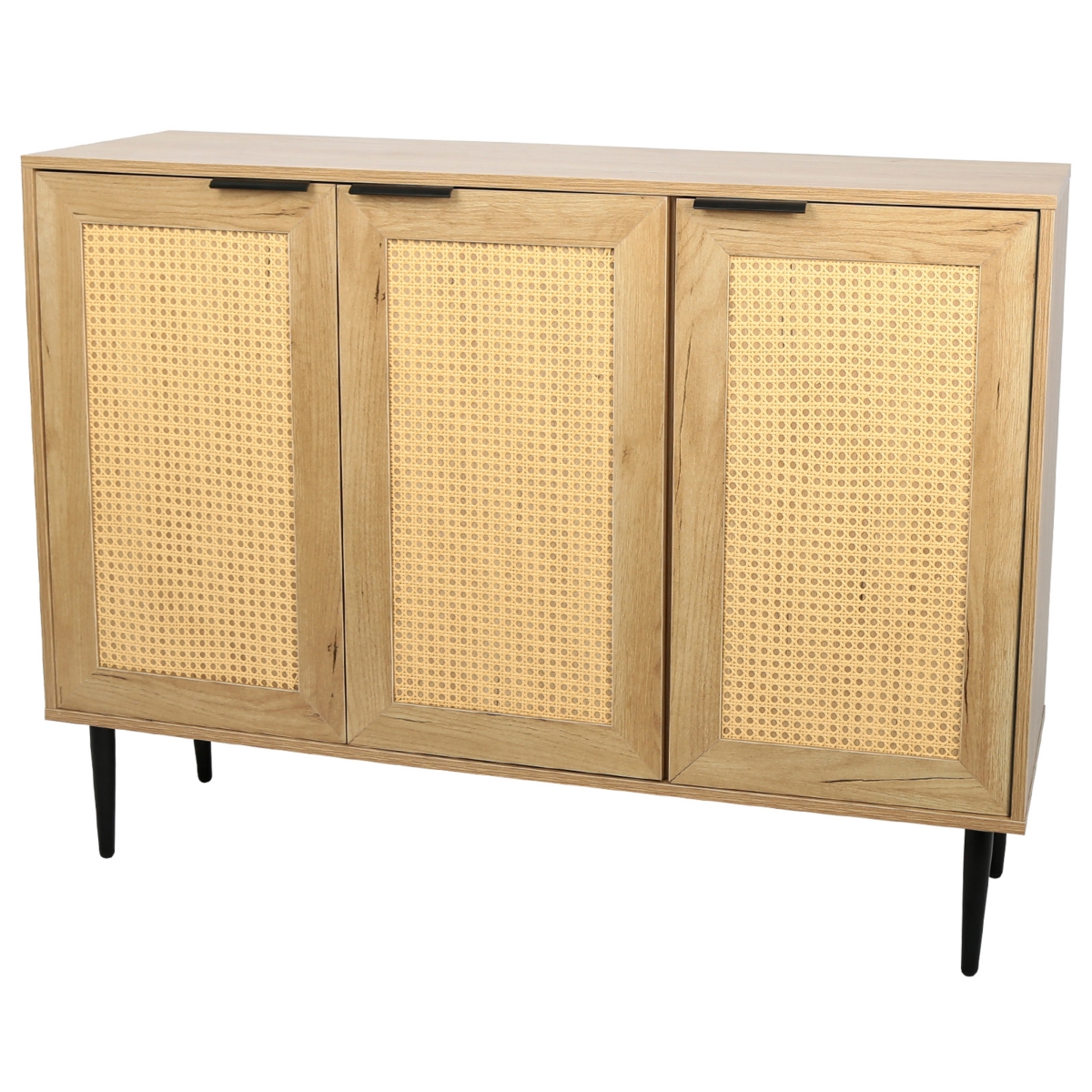 Streamdale Furniture Elegant Kitchen Buffet with Rattan Doors & 3-Tier Shelving