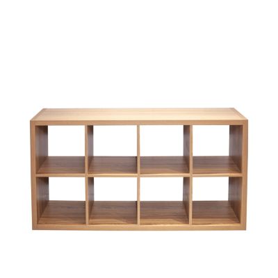 8-Cube Organizer Storage Bookcase, Walnut Color