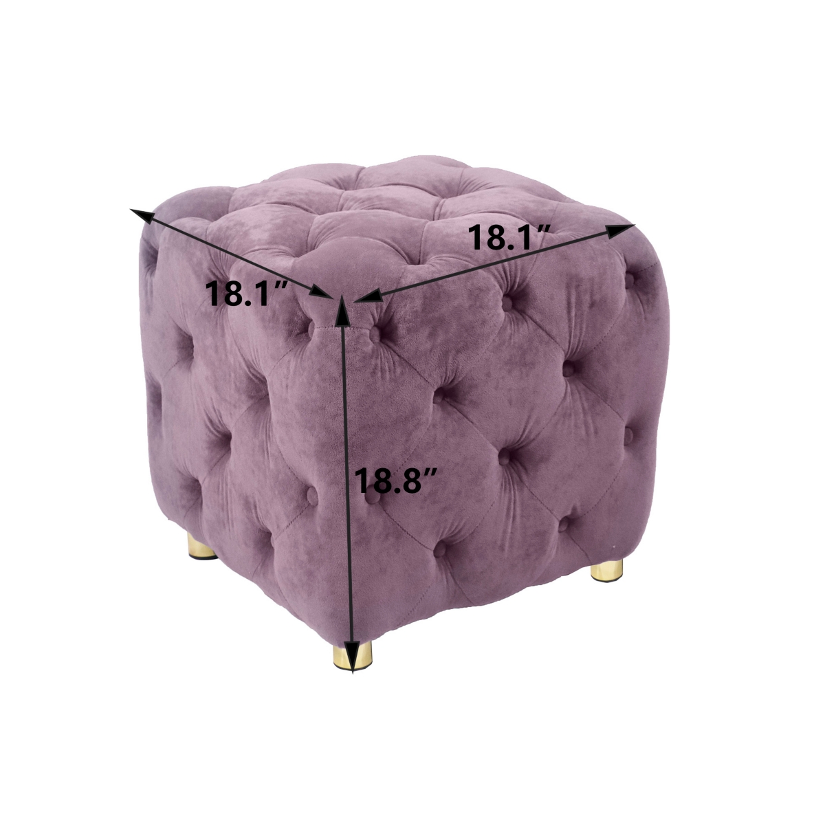 Streamdale Furniture Modern Purple Velvet Ottoman, Small End Table, Footstool & Chair Set