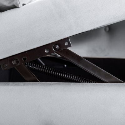 Velvet Chaise Lounge with Storage & Pillow