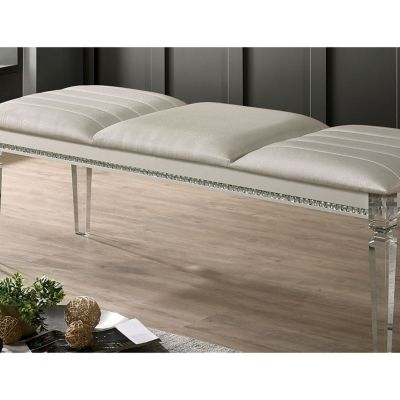 Solid Wood Crystal Accent Bench