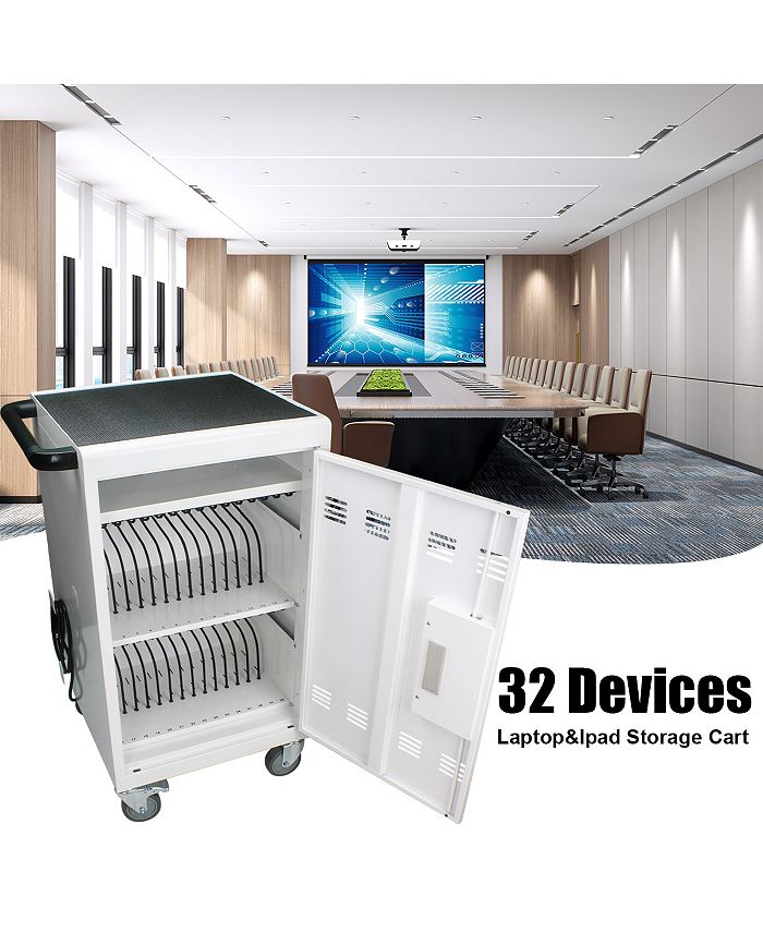 Simplie Fun Mobile Charging Cart And For Tablets Laptops 30