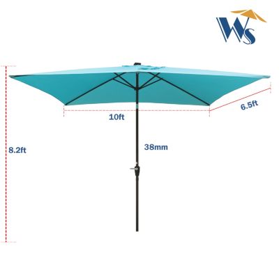 Streamdale Solar LED Patio Umbrella Crank, Tilt, 10x6.5 ft