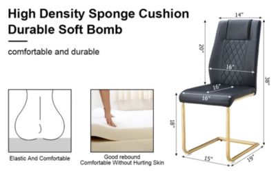 Streamdale 6 Modern Dining Chairs with Gold Metal Legs