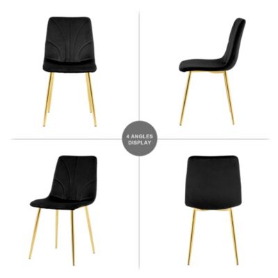 Streamdale Set of 4 Modern Black Dining Chairs