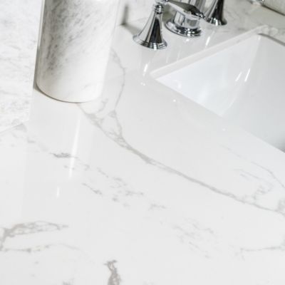 43 X 22 Bathroom Stone Vanity Top Engineered Stone Carrara Marble