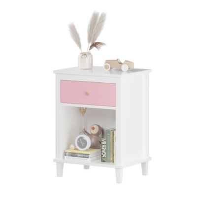 Streamdale Wooden Nightstand With One Drawer One Shelf For Kids, Adults