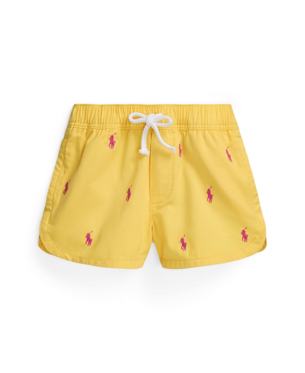 Shop Polo Ralph Lauren Toddler And Little Girls Polo Pony Cotton Twill Shorts In Signal Yellow