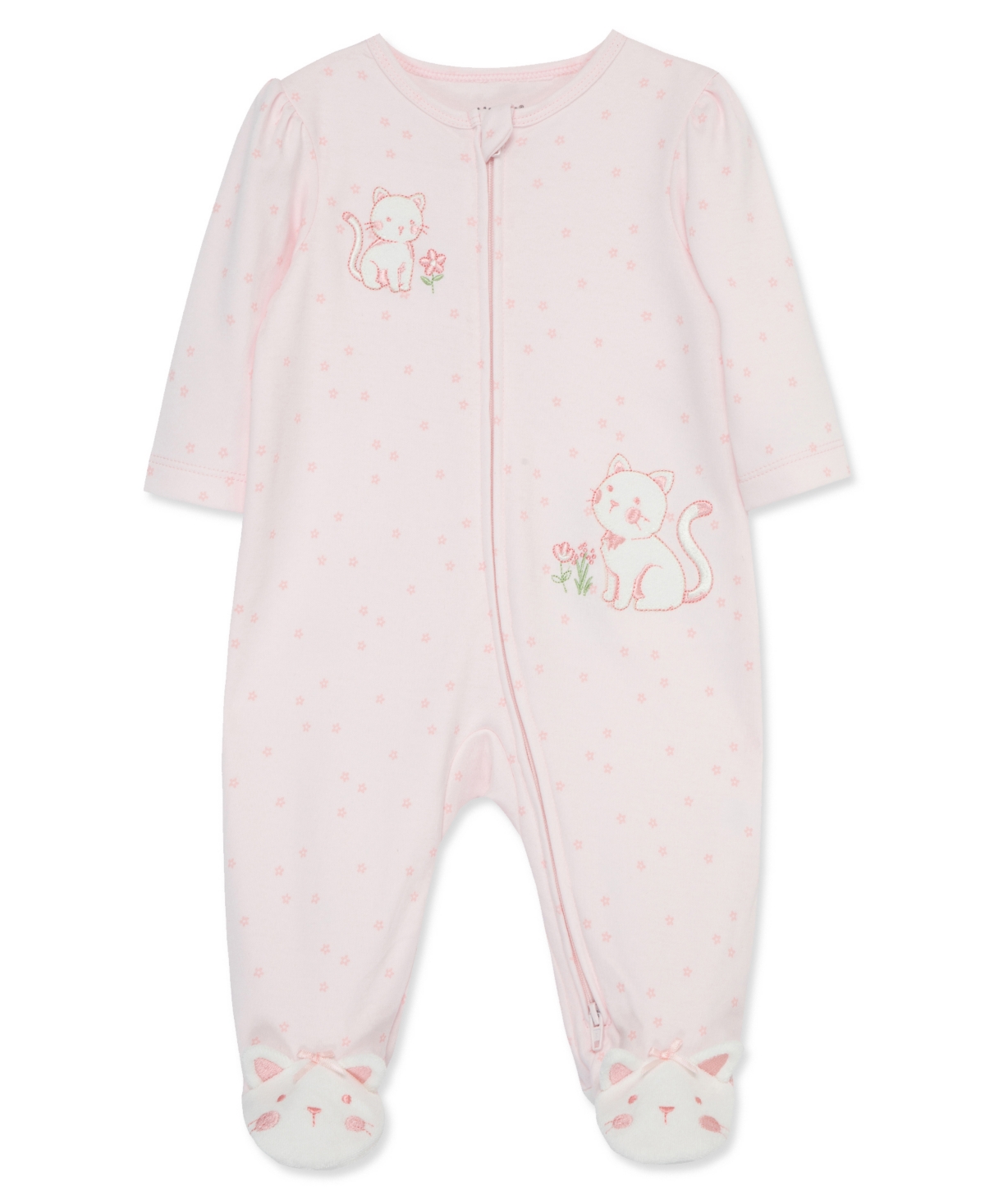 Shop Little Me Baby Girls Sweet Kitties Coverall In Pink