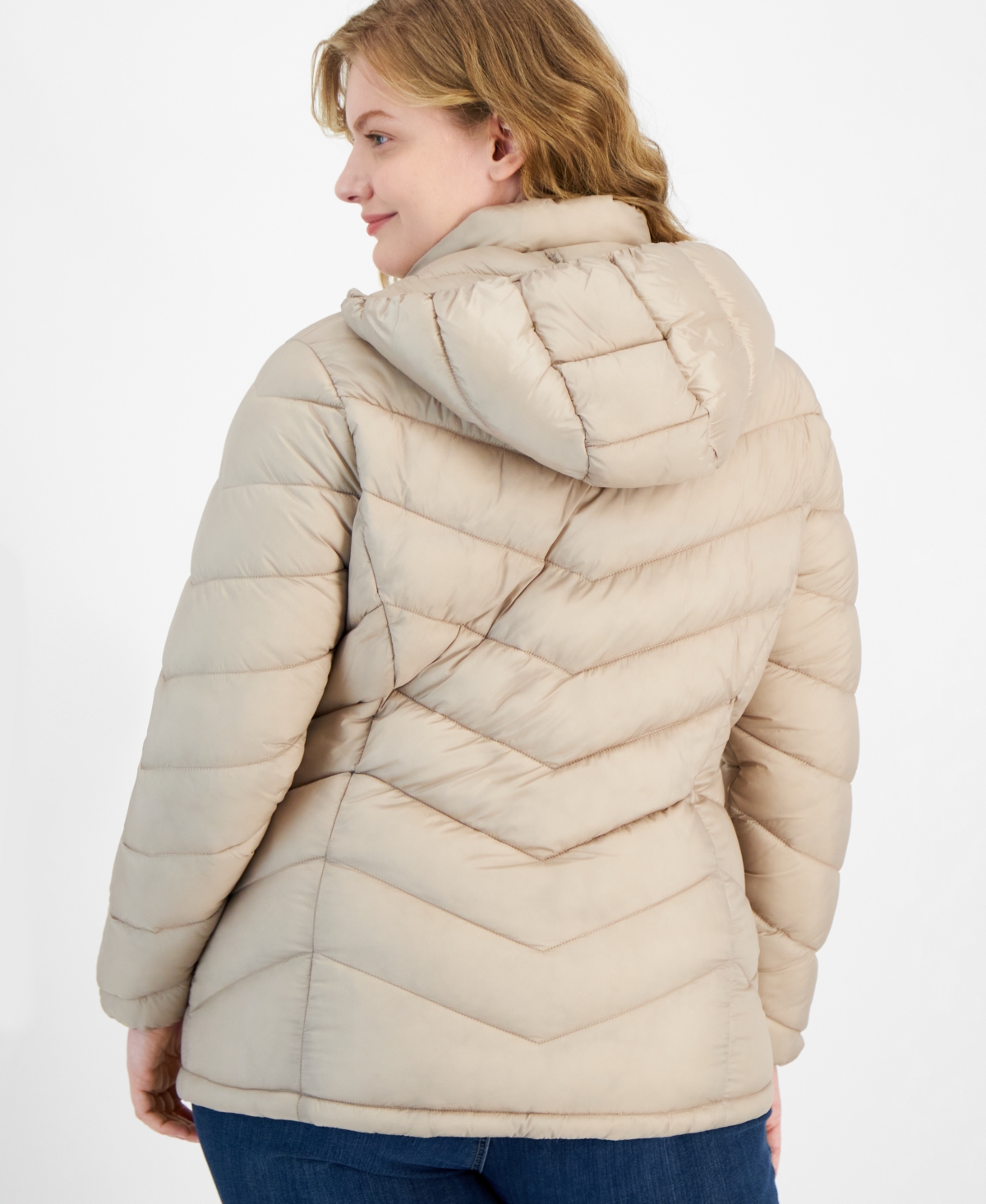 CHARTER CLUB PLUS SIZE PACKABLE HOODED PUFFER COAT, CREATED FOR MACY'S 
