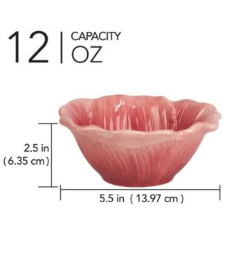 Hummingbirds Set of 4 3-D Floral Ice Cream Bowls, 4 Asst