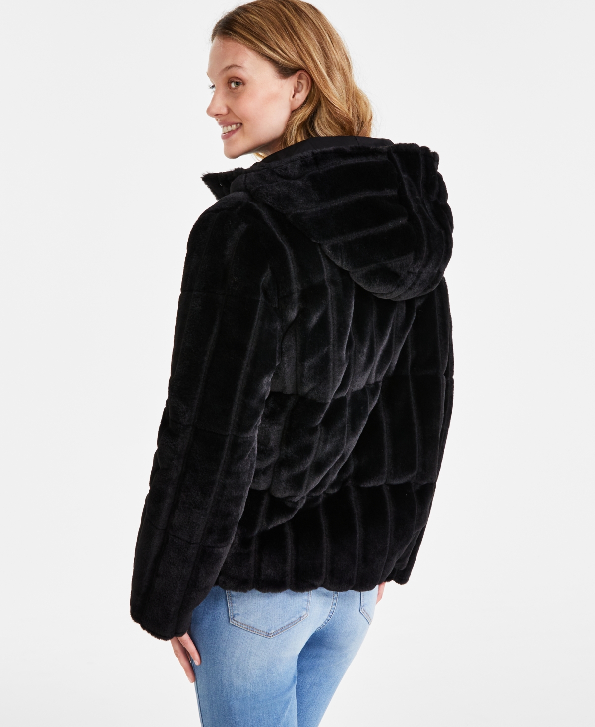 Maralyn & Me Juniors' Reversible Faux-Fur Quilted Coat