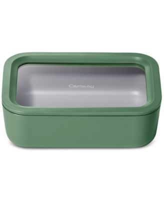 6.6 Cup Glass Food Container Rectangular Shape with Lid