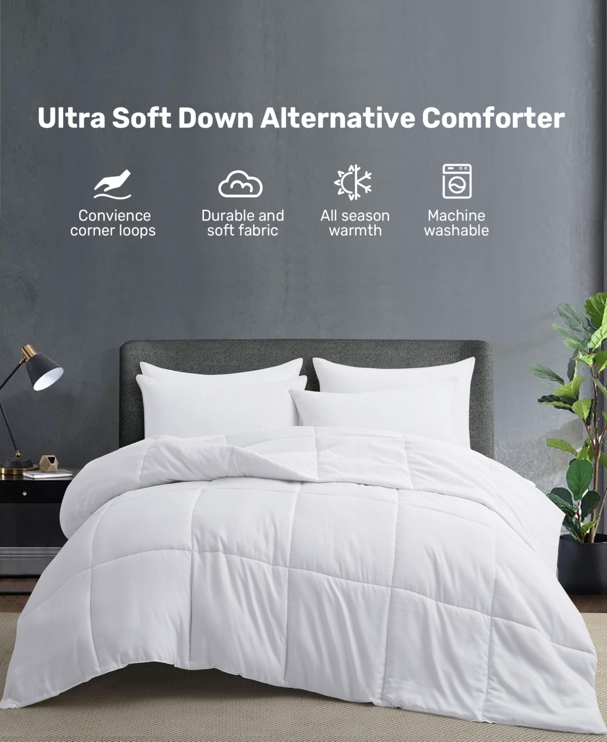 Shop Unikome All Season Down Alternative Comforter, Twin In White
