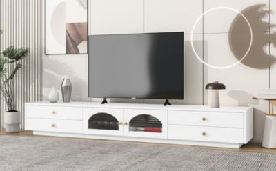 Elegant TV Stand for TVs, Glass Doors