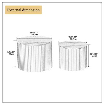 2-Piece Nested Coffee Table Set