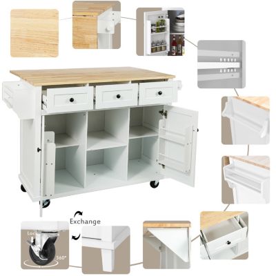 Multifunctional Storage and Wheels Kitchen Cart