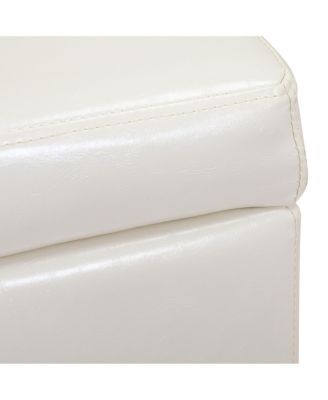 42" Storage Ottoman Faux Leather Bench for Living Room Bedroom
