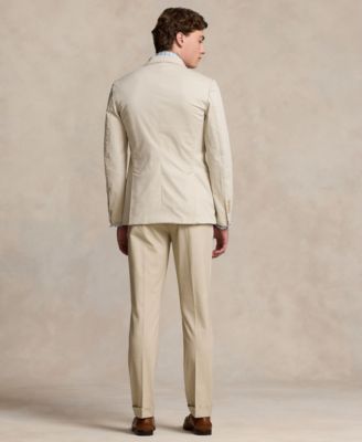 Men's Chino Suit Jacket, Dress Shirt, Trousers, Belt, Silk Tie & Penny Loafers