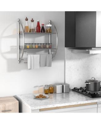 2-Tier Wall Mount Shower Organizer Towel Storage Rack