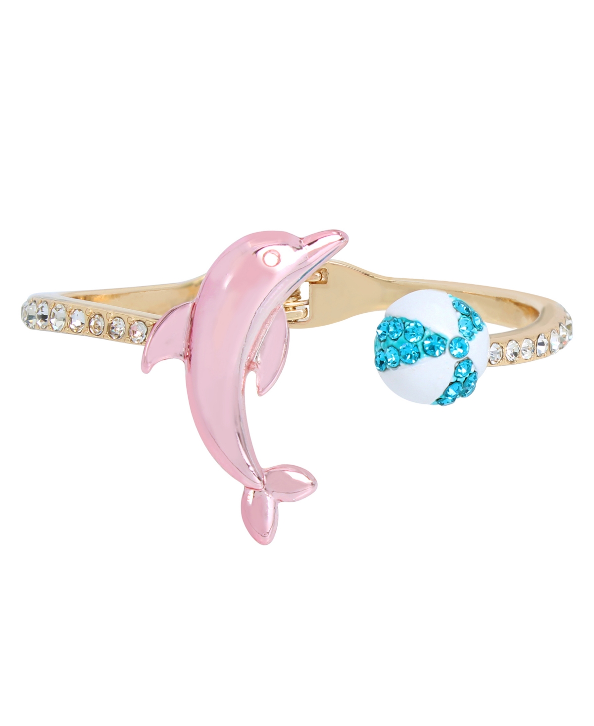 Shop Betsey Johnson Faux Stone Dolphin Bangle Bracelet In Multi
