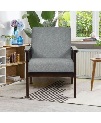 Mid-Century Retro Fabric Accent Armchair for Living Room