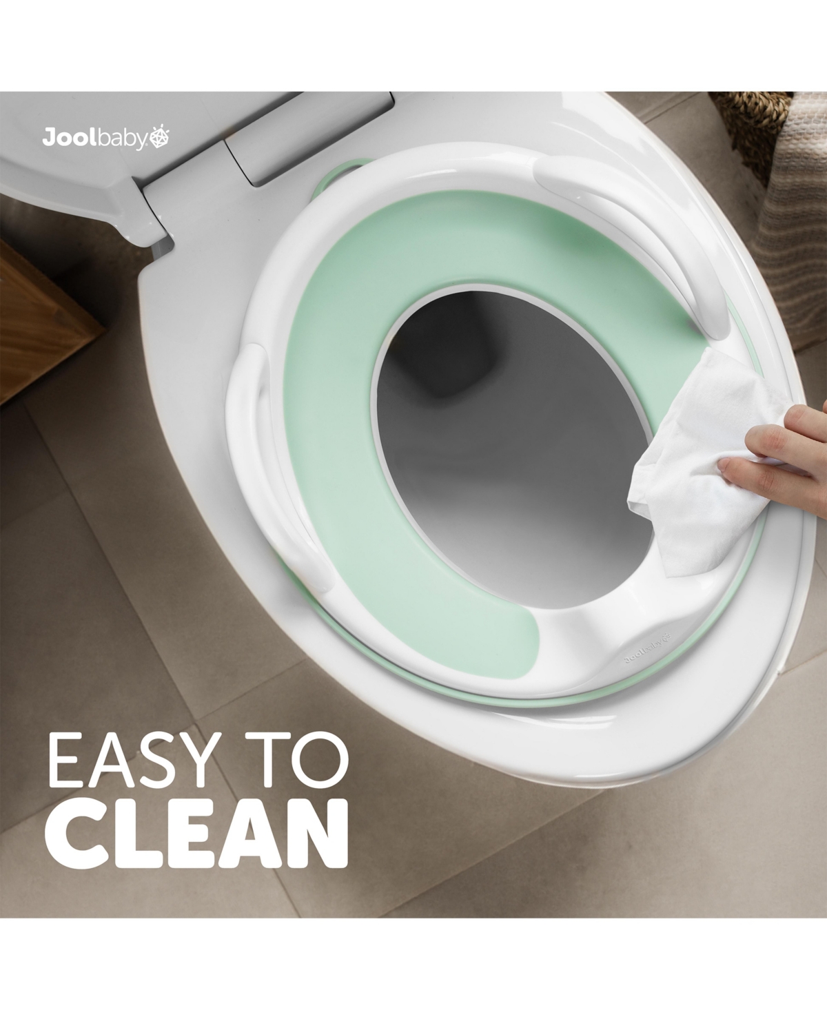 Jool Baby Baby Potty Training Seat with Handles , Splash Guard, Non-Slip & Free Storage Hook - Unisex