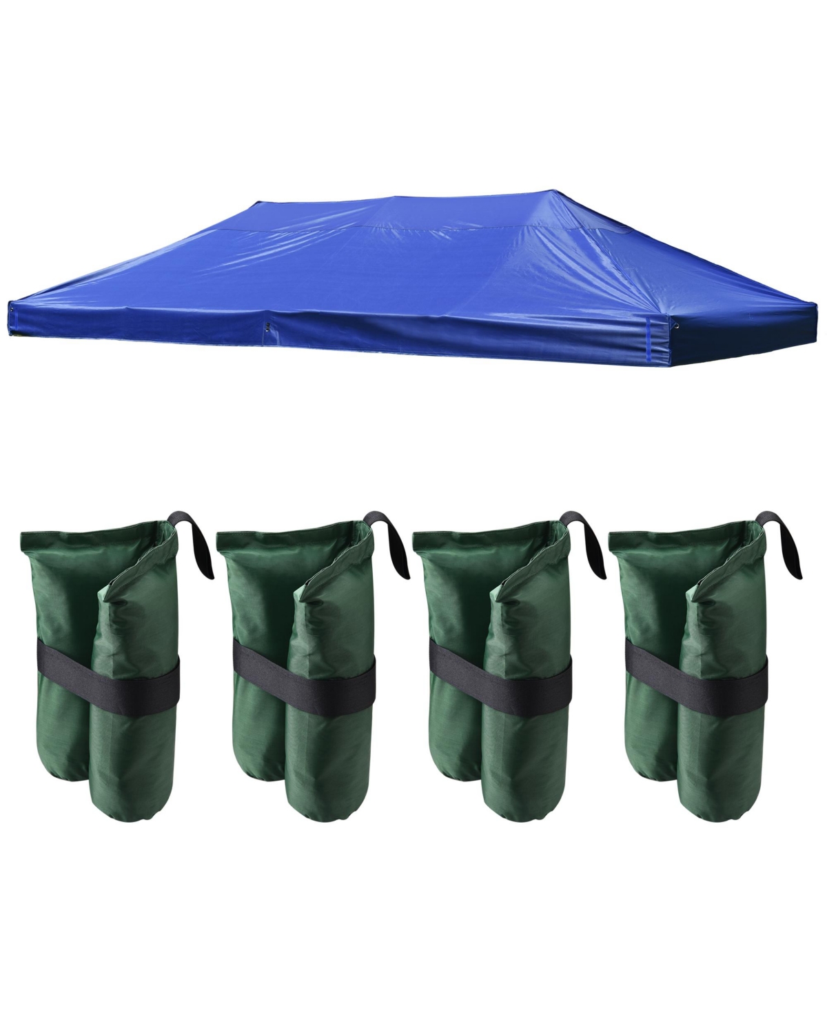 InstaHibit 10x20 Ft Pop up Canopy Top with 4 Sand Weight Bags Beach Camping Yard - Blue