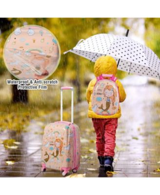 2PC Kids Luggage Set Rolling Suitcase & Backpack