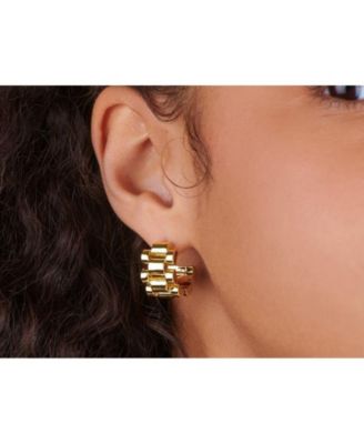 Women's 14K Gold Plated Nora Watchband Hoops