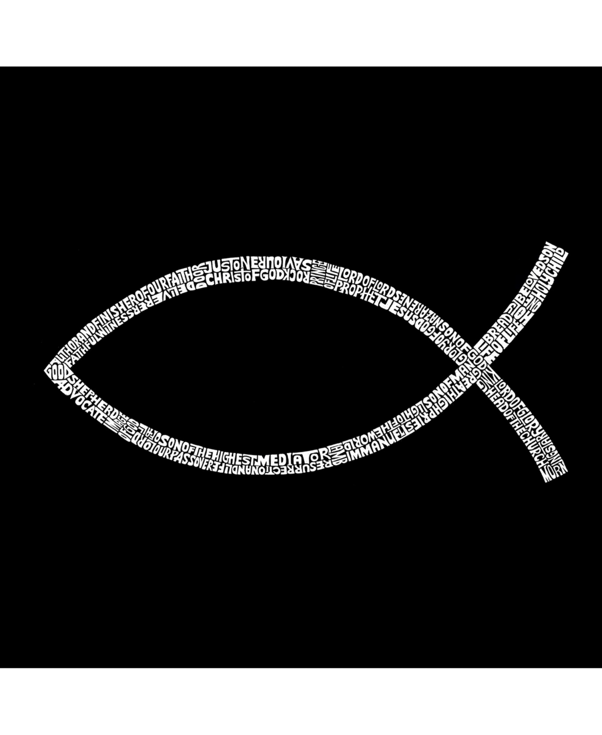 La Pop Art Boys Word Art Long Sleeve - Jesus Fish