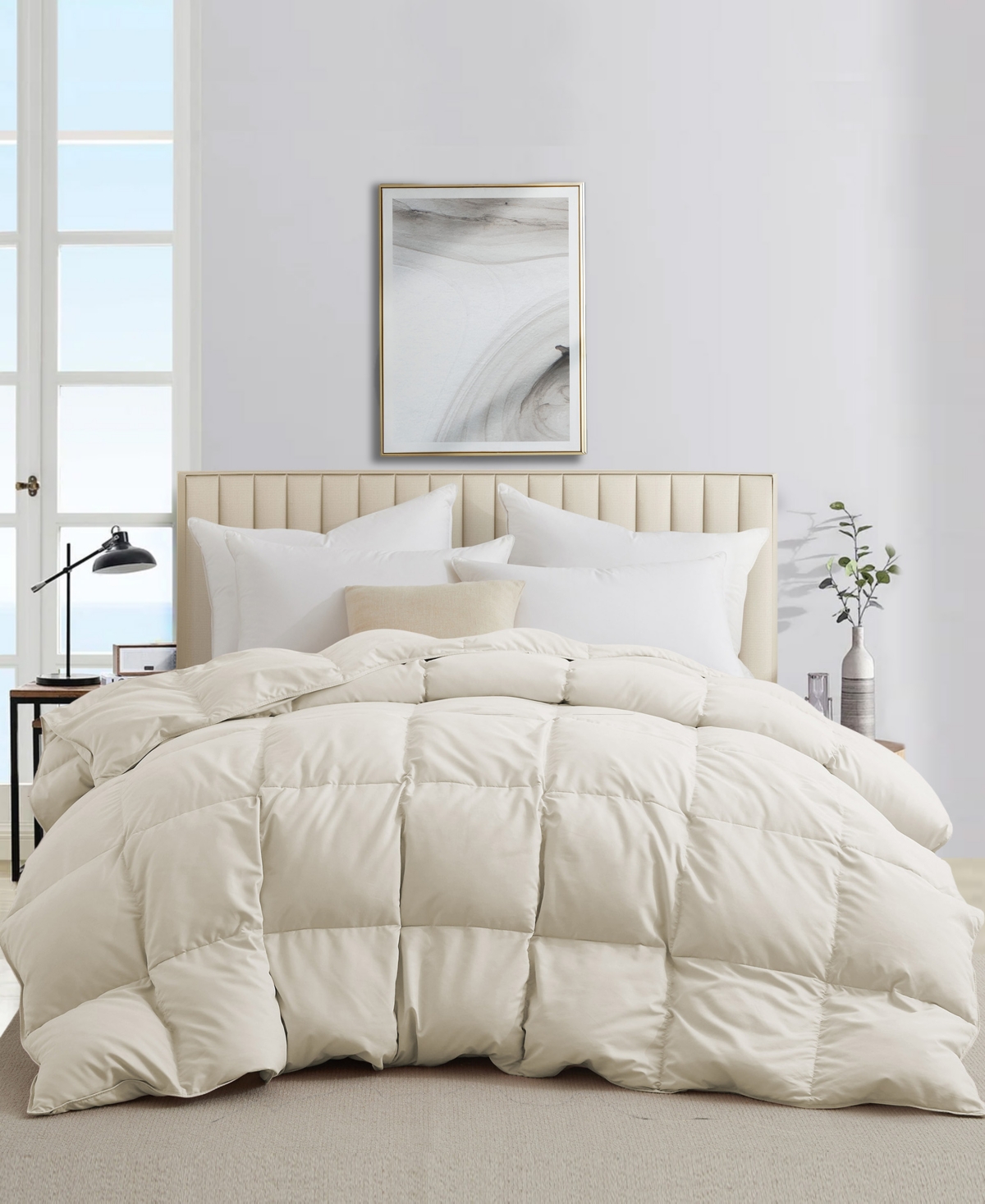Shop Unikome All Season Ultra Soft Goose Feather And Down Comforter, Twin In Cream