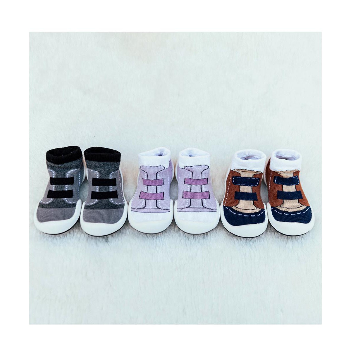 Детские Komuello Infant Girl Breathable Washable Non-Slip Sock Shoes Walker - Violet — фото 9